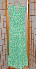 London Times Woman Sleeveless Green Floral Tiered&Smocked Maxi Dress  Sz. 16W picture
