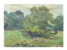 Antique Oil Painting on Canvas – Signed Landscape, 1951 picture