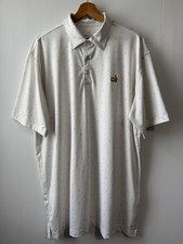 Masters Tech Polo Mens Sz L White Green Augusta Golf Performance Stretch picture