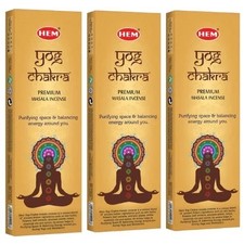 HEM Yog Chakra Incense Sticks 3 Packs Meditation Pooja Aroma -  to USA picture