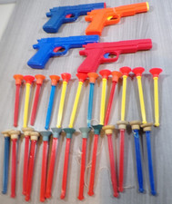 Lot 4 Vintage 60’s ARCO CO 6.5 Inch Plastic Pistol Suction Tip Dart Gun - WORKS picture