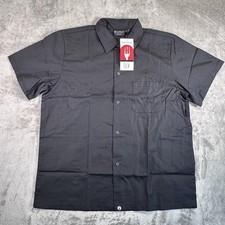 Chef Works Men's Chef Button Snap Coat Size Large Color Black picture