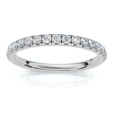 1/4Ct Pave Diamond Wedding Ring 14k Gold or Platinum Anniversary Band Lab Grown picture