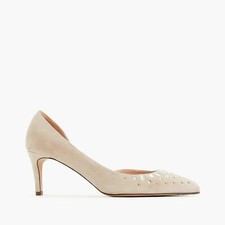J CREW COLETTE D'ORSAY PUMPS JEWEL SIZE 9M SUNWASHED PINK SUEDE NIOB $278 picture