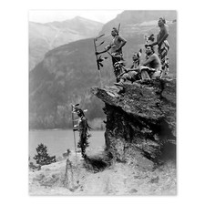 1912 Blackfeet Braves Near Going To The Sun Road Photo Print Wall Art Poster picture