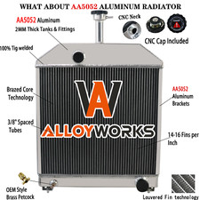4 Row Full Aluminum Tractor Radiator Fits Ford 445D 455C 555C 555D 565D 655C picture