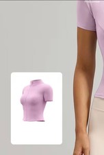 gbyLJF Womens Athletic Zip Up Jacket Solid Color Short Sleeve Workout Yoga Tops picture