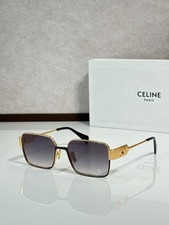 Celine CL1576LU Sunglasses Gold Metal Square Frame Gray Gradient Lens 57-17-145 picture