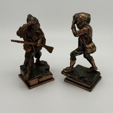 Pompeian Bronze Bookends Statues Rare Antique  picture
