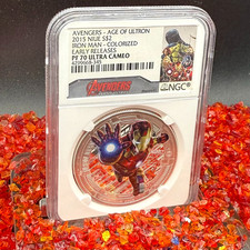 2015 NIUE S$2 Avengers Age of Ultron Iron Man Colorized NGC PF70UC 1 of 220 Mint picture