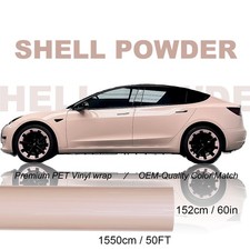 5FTx50FT PET Crystal Shell Pink Vinyl Wrap Self-Adhesive Air Release US Stock picture