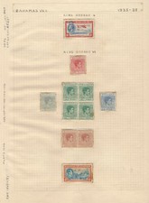 1936-38 BAHAMAS MINT STAMPS #'s 96, 101-104, 106 ON ALBUM PAGE IN CLEAR HOLDERS picture