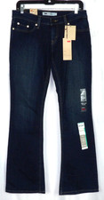 NEW Levi's Dark Stretch 524 Low Rise Slim Boot Cut Denim Jeans Women's 28 NWT picture
