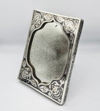 FINE 19TH CENTURY OTTOMAN TURKISH EMPIRE SOLID SILVER & NIELLO TABLE MIRROR picture