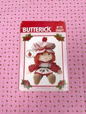 Vintage 1983 Butterick 6173 Strawberry Shortcake Rag Doll Sewing Pattern Uncut picture