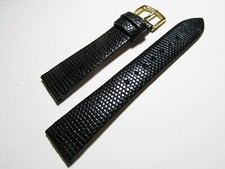 Hadley-Roma MS700 17mm Watch Strap Men's Black Genuine Lizard picture