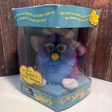 Vintage 1999 Tiger Furby Babies Purple Blue 70-940 BLUE, Tested and Working RARE picture