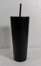 Starbucks 2019 Stainless Steel 24oz Cold Drink Tumbler Black Has Chipped Paint  picture