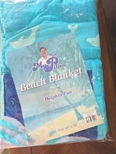 My Pillow Beach Blanket  X-Large Beach Towel  100% cotton Dolphin Fun New Sealed picture