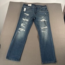 Aeropostale Slim Stretch Jeans Mens Size 38x32 Blue Distressed 231781 picture