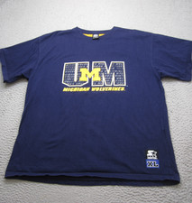 Vintage Starter Shirt Mens XL Michigan Wolverines Football Y2K picture