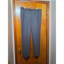 Brooks Brothers Madison Fit Charcoal Gray Pleated Cuffed Wool Dress Pants 40x32 picture