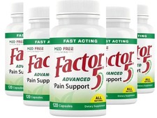 1-5 Pack organic Med Free Living Factor 5 Joint Muscle Support 120 Capsules picture