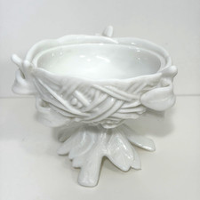 Vtg Westmoreland Milk Glass Bird Nest Base Candy Dish Replacement - No Top picture