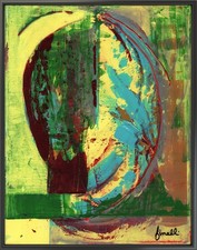 Finelli Original Abstract Expressionist Signed Acrylic Wave Green 11x14 COA G26A picture