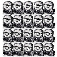 20PK Compatible with EPSON LK-6WBN KingJim SS24KW 24mm Tape Black on White Label picture