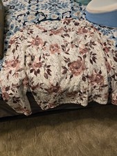 womens cream colored flower shirt by Maurices picture