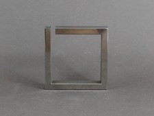 French Brushed Steel Bud Vase Sculptural Minimalist Metal Design 1970s Vintage picture