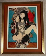 DEATH NYC ltd ed signed FRAMED street art print 45x32cm Ode to Takato Yamamoto picture