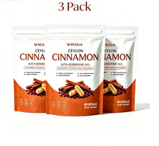 3Pack Resilia Ceylon Cinnamon With Berberine HCL 60 Capsules picture