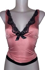 Y2k 90s Express Sz S Womens Pink Lace Babydoll Top Whimsigoth Coquette Kawaii picture