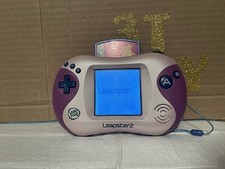 Leap Frog Leapster 2 Handheld Game System Tested Disney Cartridge Purple Pink 🐸 picture