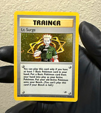 Lt. Surge 017/132 Gym Heroes Trainer Holo Rare English Unlimited picture