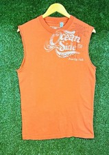 Vintage 2000’s Orange DLAB by Doctor Lucky's Surf Wear Cut-Off Tank Top picture