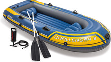 INTEX 68370EP Challenger 3 Inflatable Boat Set: Includes Deluxe 48In Boat Oars a picture