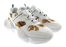 Versace Jeans Couture Womens White Gold Baroque Strap Chunky Sneakers-8 picture