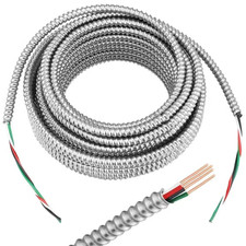 8/3  MC Cable Solid Metal Clad Type Cable with Ground Wire 25 ft picture