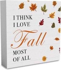 Fall I Think I Love Fall Most of All Sign Fall Decorations for Home Office Indoo picture