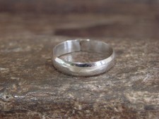 Native American Sterling Silver Ring Band by Tsosie - Size 9.5 picture