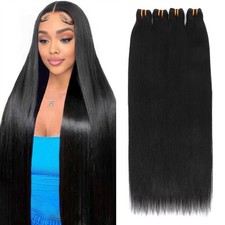 16A Raw Burmese Virgin Straight Human Hair Bundles Black 18 20 22 24 Inch picture