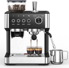20 Bar Espresso Machine with Built-in Anti-Clog Coffee Grinder, Expresso Coffee picture