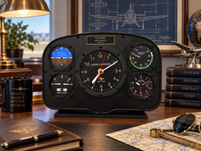 Aviation Instrument Panel Wall Desk Clock Aircraft Cockpit Pilot Gift Handmade picture