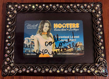 Hooters Girl/Actress MICHELLE NUNES Signed Framed Vegas Casino Hotel Phone Card picture