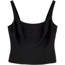 Carlisle New York Black Structured Tank Top Womens 8 Sleeveless Silk Blend picture