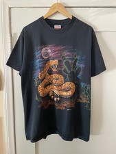 Vintage Hazelwood Wrap Around Rattlesnake Single Stitch Shirt Size L USA Black picture