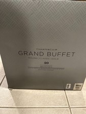 Charter Club Grand Buffet Gold 40-Pc Porcelain Dinnerware Set - NEW IN BOX picture